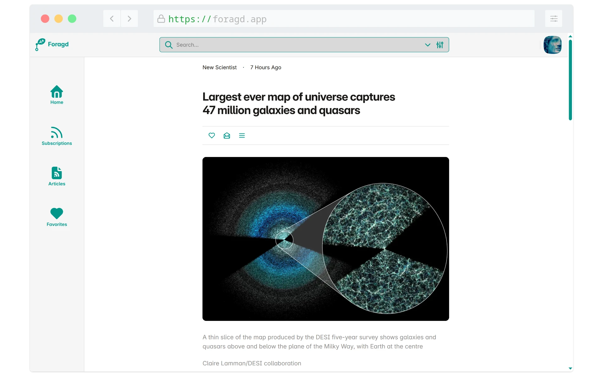 Screenshot of article preview (before remote content fetched)