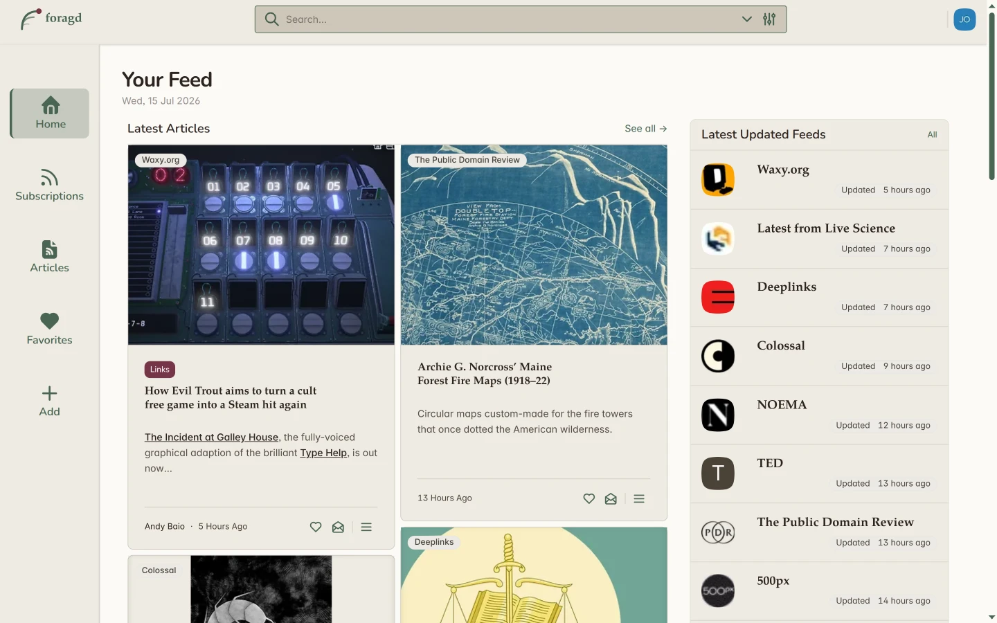 Thumbnail of Foragd home screen