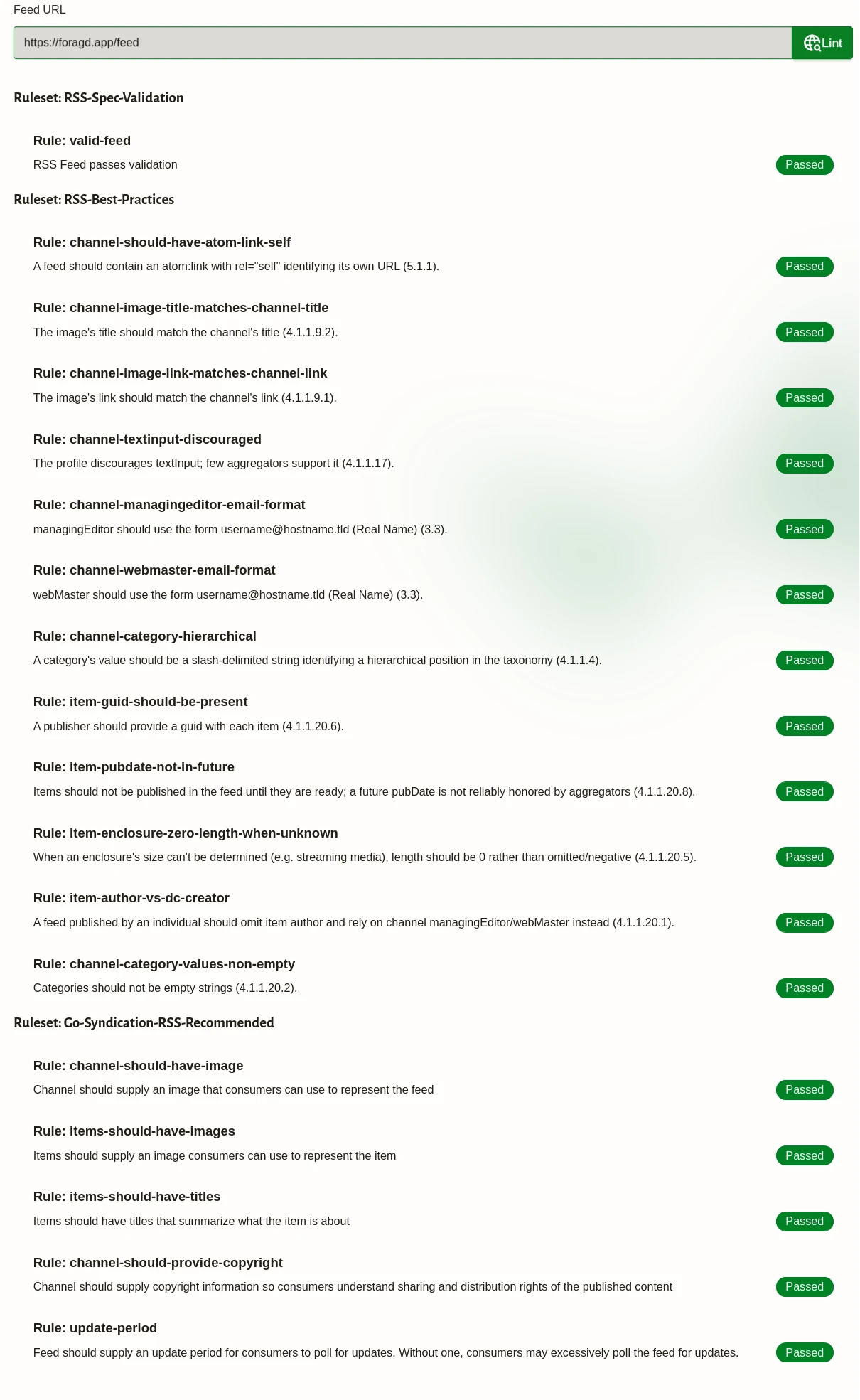 Linting RSS/Atom/JSON Feeds for Validation and Best Practices